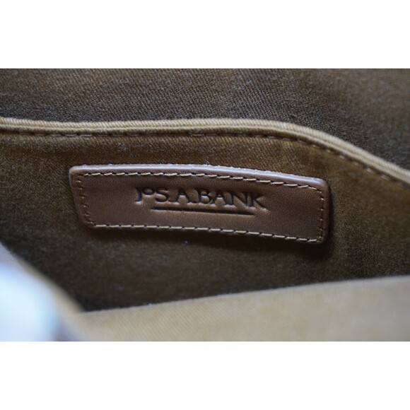 Jos A. Banks Brown Leather Briefcase/backpack Crossbody 16x14 - Picture 2 of 4